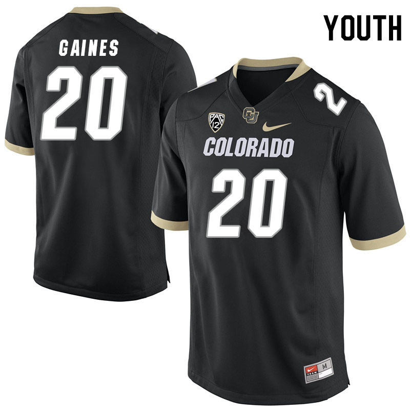 Youth #20 Willie Gaines Colorado Buffaloes College Football Jerseys Stitched Sale-Black